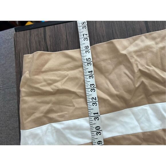 Lauren Ralph Lauren Orange White Tan Stripes Sheath Dress Zip Back Pockets Sz 12 - Picture 8 of 10